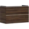 Image de Hansgrohe Xelu Q Meuble sous-lavabo, 980x475, 2 tiroirs, pour Vasque, 54034700, Couleur: Meuble Noyer foncé/poignée Blanc Mat