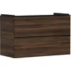 Image de Hansgrohe Xelu Q Meuble sous-lavabo, 980x475, 2 tiroirs, pour Vasque, 54034670, Couleur: Meuble Noyer foncé/poignée Noir Mat
