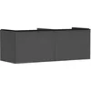 Image de Hansgrohe Xelu Q Meuble sous-lavabo, 1360x550, 2 tiroirs, pour Console avec Vasque à Poser, Poli, 54067670, Couleur: Meuble Gris Diamant Mat/poignée Noir Mat