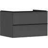 Image de Hansgrohe Xelu Q Meuble sous-lavabo, 780x550, 2 tiroirs, pour Console avec Vasque à Poser, 54075670, Couleur: Meuble Gris Diamant Mat/poignée Noir Mat