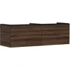 Image de Hansgrohe Xelu Q Meuble sous-lavabo, 1560x550, 2 tiroirs, pour Console avec Vasque à Poser, Poli, 54073670, Couleur: Meuble Noyer foncé/poignée Noir Mat