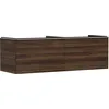 Image de Hansgrohe Xelu Q Meuble sous-lavabo, 1560x550, 2 tiroirs, pour Console avec Vasque à Poser, Poli, 54073000, Couleur: Meuble Noyer foncé/poignée Chrome