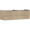Image de Hansgrohe Xelu Q Meuble sous-lavabo, 1560x550, 2 tiroirs, pour Console avec Vasque à Poser, Poli, 54072700, Couleur: Meuble chêne Naturel/poignée Blanc Mat