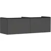 Image de Hansgrohe Xelu Q Meuble sous-lavabo, 1560x550, 2 tiroirs, pour Console avec Vasque à Poser, Poli, 54071670, Couleur: Meuble Gris Diamant Mat/poignée Noir Mat