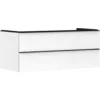 Image de Hansgrohe Xelu Q Meuble sous-lavabo, 1180x550, 2 tiroirs, pour vasques à Poser, 54082670, Couleur: Meuble Blanc Brillant/poignée Noir Mat