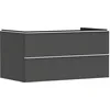 Image de Hansgrohe Xelu Q Meuble sous-lavabo, 980x550, 2 tiroirs, pour vasques à Poser, 54079700, Couleur: Meuble Gris Diamant Mat/poignée Blanc Mat