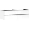 Image de Hansgrohe Xelu Q Meuble sous-lavabo, 1560x550, 4 tiroirs, pour vasques à Poser, sans découpe de Siphon, 54090670, Couleur: Meuble Blanc Brillant/poignée Noir Mat