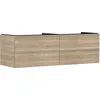 Image de Hansgrohe Xelu Q Meuble sous-lavabo, 1560x550, 4 tiroirs, pour vasques à Poser, sans découpe de Siphon, 54092000, Couleur: Meuble chêne Naturel/poignée Chrome