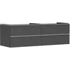 Image de Hansgrohe Xelu Q Meuble sous-lavabo, 1560x550, 4 tiroirs, pour vasques à Poser, sans découpe de Siphon, 54091700, Couleur: Meuble Gris Diamant Mat/poignée Blanc Mat