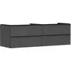 Image de Hansgrohe Xelu Q Meuble sous-lavabo, 1560x550, 4 tiroirs, pour vasques à Poser, sans découpe de Siphon, 54091670, Couleur: Meuble Gris Diamant Mat/poignée Noir Mat
