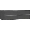 Image de Hansgrohe Xelu Q Meuble sous-lavabo, 1560x550, 4 tiroirs, pour vasques à Poser, sans découpe de Siphon, 54091000, Couleur: Meuble Gris Diamant Mat/poignée Chrome