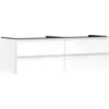 Image de Hansgrohe Xelu Q Meuble sous-lavabo, 1560x550, 4 tiroirs, pour vasques à Poser, sans découpe de Siphon, 54090700, Couleur: Meuble Blanc Brillant/poignée Blanc Mat