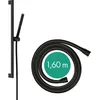 Image de hansgrohe Pulsify S - Set de douche avec pommeau de douche économie d´eau (EcoSmart, PowderRain), tuyau de douche et barre de douche (0,65 m), Noir mat, 24372670