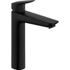 Image de hansgrohe Logis - Mitigeur de lavabo avec tirette et vidage, Robinet de salle de bain avec hauteur sous bec 190 mm, économie d'eau (EcoSmart), Noir mat, 71090670