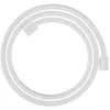 Image de hansgrohe Designflex - Flexible de douche textile universel 1,60 m, tuyau de douche avec protection anti-pliure et écrou tournant anti-torsion, avec joints d'étanchéité, Blanc mat