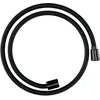 Image de hansgrohe Designflex - Flexible de douche textile universel 1,25 m, tuyau de douche avec protection anti-pliure et écrou tournant anti-torsion, avec joints d'étanchéité, Noir chromé brossé