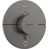 Image de hansgrohe ShowerSelect Comfort S - Mitigeur thermostatique, Robinet encastré avec arrêt de sécurité (SafetyStop) à 40°C, Thermostat rond, 2 sorties, Noir chromé brossé