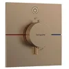Image de hansgrohe ShowerSelect Comfort E - Mitigeur thermostatique, Robinet encastré avec arrêt de sécurité (SafetyStop) à 40°C, Thermostat carré, 1 sortie, Bronze brossé