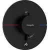 Image de hansgrohe ShowerSelect Comfort S - Mitigeur thermostatique avec 1 sortie additionnelle, Robinet encastré avec arrêt de sécurité (SafetyStop) à 40°C, Thermostat rond, 1 sortie, Noir mat
