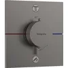 Image de hansgrohe ShowerSelect Comfort E - Mitigeur thermostatique incl. combinaison de sécurité intégrée, Robinet encastré avec arrêt de sécurité à 40°C, Thermostat carré, 2 sorties, Noir chromé brossé