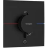 Image de hansgrohe Thermostat ShowerSelect Comfort E encastré, 1 entrée + 1 sortie, noir mat