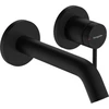 Image de hansgrohe Mitigeur lavabo monocommande Tecturis S encastré, sortie 165 mm, mat noir