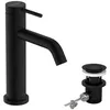 Image de hansgrohe Tecturis S - Mitigeur de lavabo avec tirette et vidage, économie d'énergie (CoolStart), Robinet de salle de bain avec hauteur sous bec 110 mm, économie d'eau (EcoSmart+), Noir mat, 73314670