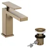 Image de hansgrohe Tecturis E - Mitigeur de lavabo avec tirette et vidage, Robinet de salle de bain avec hauteur sous bec 110 mm, économie d'eau (EcoSmart+), Bronze brossé, 73010140