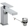 Image de hansgrohe Tecturis E - Mitigeur de lavabo avec tirette et vidage, économie d'énergie (CoolStart), Robinet de salle de bain avec hauteur sous bec 110 mm, économie d'eau (EcoSmart+), Chromé, 73014000