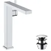 Image de hansgrohe Tecturis E Fine - Mitigeur de lavabo avec vidage Push-Open, économie d'énergie (CoolStart), Robinet de salle de bain avec hauteur sous bec 240 mm, économie d'eau (EcoSmart+), Chromé