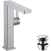 Image de hansgrohe Tecturis E Fine - Mitigeur de lavabo avec vidage Push-Open, économie d'énergie (CoolStart), Robinet de salle de bain avec hauteur sous bec 210mm, économie d'eau (EcoSmart+), Chromé, 73060000