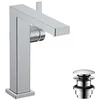 Image de hansgrohe Tecturis E Fine - Mitigeur de lavabo avec vidage Push-Open, économie d'énergie (CoolStart), Robinet de salle de bain avec hauteur sous bec 150 mm, économie d'eau (EcoSmart+), Chromé
