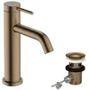 Image de hansgrohe Tecturis S - Mitigeur de lavabo avec tirette et vidage, économie d'énergie (CoolStart), Robinet salle de bain avec hauteur sous bec 110mm, économie d'eau (EcoSmart+), Bronze brossé, 73314140