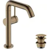 Image de hansgrohe Tecturis S Fine - Mitigeur de lavabo avec vidage Push-Open, économie d'énergie (CoolStart), Robinet salle de bain 210mm, économie d'eau (EcoSmart+), Bronze brossé, 73360140