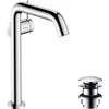 Image de hansgrohe Tecturis S Fine - Mitigeur de lavabo avec vidage Push-Open, économie d'énergie (CoolStart), Robinet de salle de bain avec hauteur sous bec 240mm, économie d'eau (EcoSmart+), Chromé, 73370000