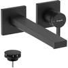 Image de hansgrohe Tecturis E - Mitigeur lavabo encastré avec garniture de vidage, Robinet de salle de bain avec longueur sous bec 22,5 cm, économie d'eau (EcoSmart+), Noir mat, 73051670