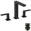 Image de hansgrohe Tecturis E - Mitigeur de lavabo 3 trous avec vidage Push-Open, Robinet de salle de bain avec hauteur sous bec 150 mm, économie d'eau (EcoSmart+), Noir mat, 73030670