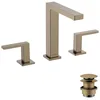 Image de hansgrohe Tecturis E - Mitigeur de lavabo 3 trous avec vidage Push-Open, Robinet de salle de bain avec hauteur sous bec 150 mm, économie d'eau (EcoSmart+), Bronze brossé, 73030140