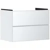 Image de Hansgrohe Xevolos E Armoire sous lavabo, 2 tiroirs, SoftClose, 780x475x555mm, pour lavabo, 541, Couleur: Corps Blanc Mat, façade Blanc métallisé