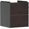 Image de Hansgrohe Xevolos E Meuble sous-lavabo, 2 tiroirs, SoftClose, 480x475x555mm, pour Lave-Mains, 54174730, Couleur: Corps Gris Ardoise Mat, façade chêne foncé