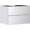 Image de Hansgrohe Xevolos E Meuble sous-lavabo, 2 tiroirs, 1 découpe au Centre, 780x550x555mm, pour Plan de Toilette à Poser, 54187320, Couleur: Corps Blanc Mat, façade Blanc métallisé