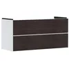 Image de Hansgrohe Xevolos E Meuble sous-lavabo, 2 tiroirs, SoftClose, 1180x475x555mm, pour lavabo, 54184730, Couleur: Corps Blanc Mat, façade chêne foncé