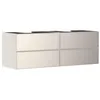 Image de Hansgrohe Xevolos E Meuble sous-lavabo, 4 tiroirs, 2 découpes, 1570x550x555mm, pour Plan de Toilette avec 2 vasques à Poser, 54200790, Couleur: Corps Beige Sable Mat, façade Beige Sable métallisé