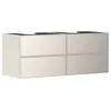 Image de Hansgrohe Xevolos E Meuble sous-lavabo, 4 tiroirs, 2 découpes, 1370x550x555mm, pour Plan de Toilette avec 2 vasques à Poser, 54197790, Couleur: Corps Beige Sable Mat, façade Beige Sable métallisé