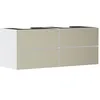 Image de Hansgrohe Xevolos E Meuble sous-lavabo, 4 tiroirs, 2 découpes, 1370x550x555mm, pour Plan de Toilette avec 2 vasques à Poser, 54196390, Couleur: Corps Blanc Mat, façade Bronze structuré