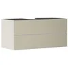 Image de Hansgrohe Xevolos E Meuble sous-lavabo, 2 tiroirs, 1 découpe au Centre, 1180x550x555mm, pour Plan de Toilette à Poser, 5419, Couleur: Corps Beige Sable Mat, façade Bronze structuré