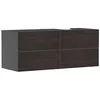 Image de Hansgrohe Xevolos E Meuble sous-lavabo, 4 tiroirs, 1 découpe à Droite, 1370x550x555mm, pour Console avec Vasque à Poser à Droite, 54241730, Couleur: Corps Gris Ardoise Mat, façade chêne foncé