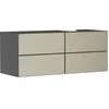 Image de Hansgrohe Xevolos E Meuble sous-lavabo, 4 tiroirs, 1 découpe à Droite, 1370x550x555mm, pour Console avec Vasque à Poser à Droite, 54241390, Couleur: Corps Gris Ardoise Mat, façade Bronze structuré