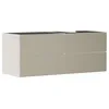 Image de Hansgrohe Xevolos E Meuble sous-lavabo, 4 tiroirs, 1 découpe à Droite, 1370x550x555mm, pour Console avec Vasque à Poser à Droite, 54240390, Couleur: Corps Beige Sable Mat, façade Bronze structuré