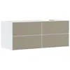 Image de Hansgrohe Xevolos E Meuble sous-lavabo, 4 tiroirs, 1 découpe à Droite, 1370x550x555mm, pour Console avec Vasque à Poser à Droite, 54239390, Couleur: Corps Blanc Mat, façade Bronze structuré